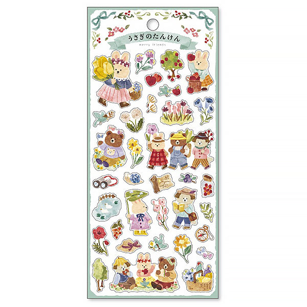 Stickers Merry Friends - Rabbit | Moshi Moshi Papeterie Kawaii