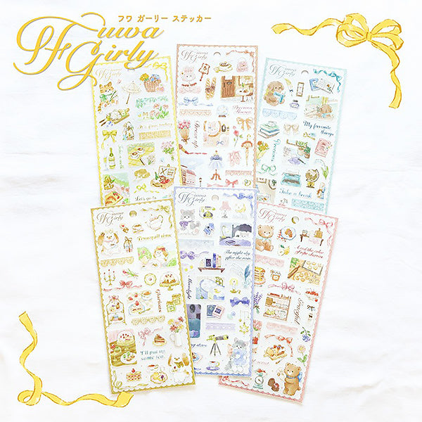 Stickers Fuwa Girly - Picnic | Moshi Moshi Papeterie