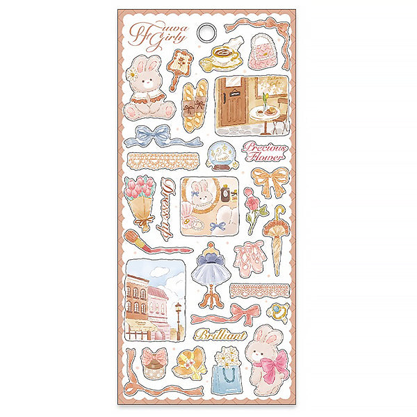 Stickers Fuwa Girly - Outing | Moshi Moshi Papeterie