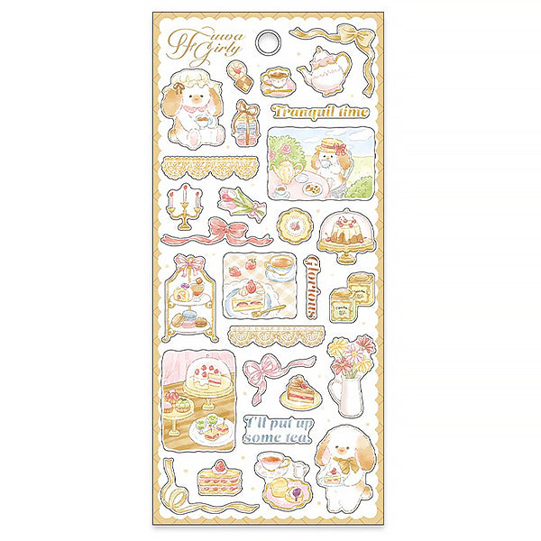 Stickers Fuwa Girly - Tea Time | Moshi Moshi Papeterie