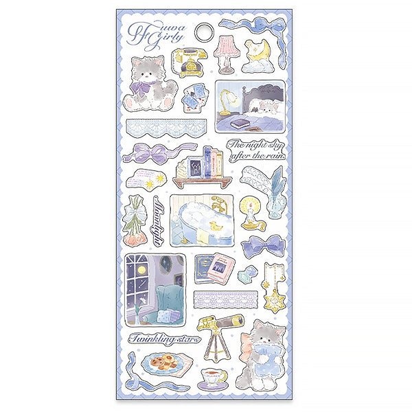 Stickers Fuwa Girly - Yofukushi | Moshi Moshi Papeterie