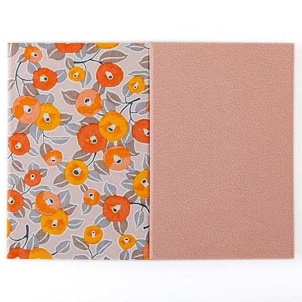 Carnet Yuzen Stampbook - Camélia Orange | Moshi Moshi Papeterie Paris