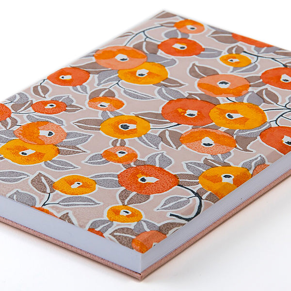 Carnet Yuzen Stampbook - Camélia Orange | Moshi Moshi Papeterie Paris