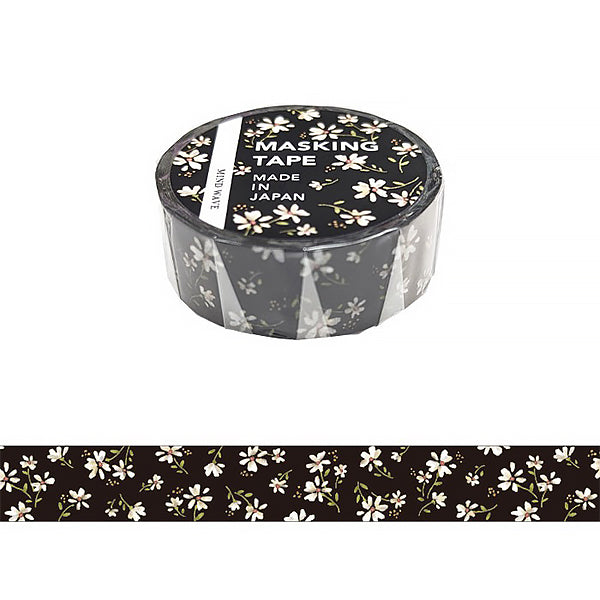 Washi Tape Flower Watercolor - Black