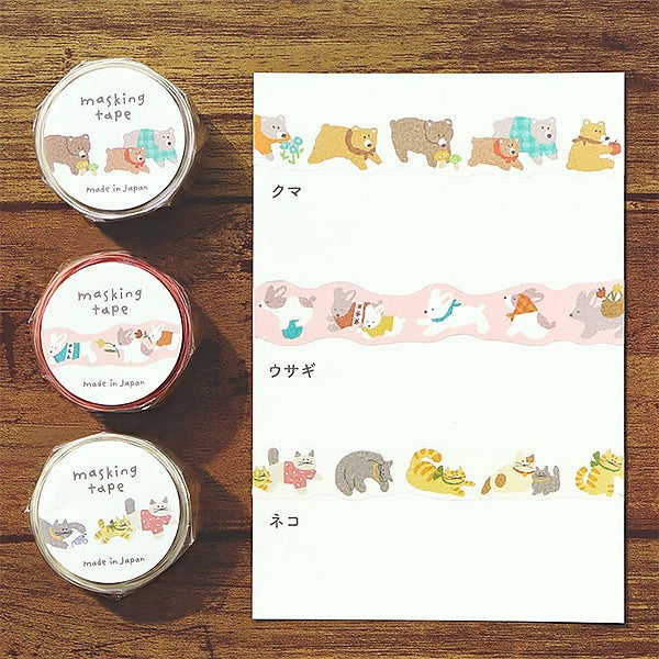 Washi Tape Hokkori Bear - Papeterie Kawaii | Moshi Moshi Paris 