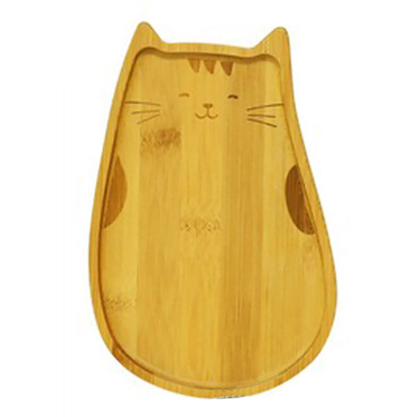 Plateau Chat Happy Face - Bois Naturel | Moshi Moshi Boutique Paris