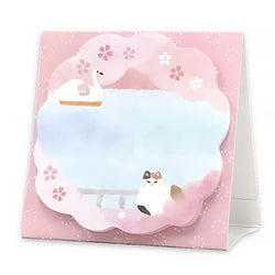 Mémo Marque-page Kwaii -  Fuji Blossom Chat | Moshi Moshi Paris 