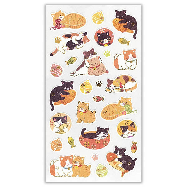 Stickers Chat - A la Feuille D'Or | Moshi Moshi Papeterie Japonaise