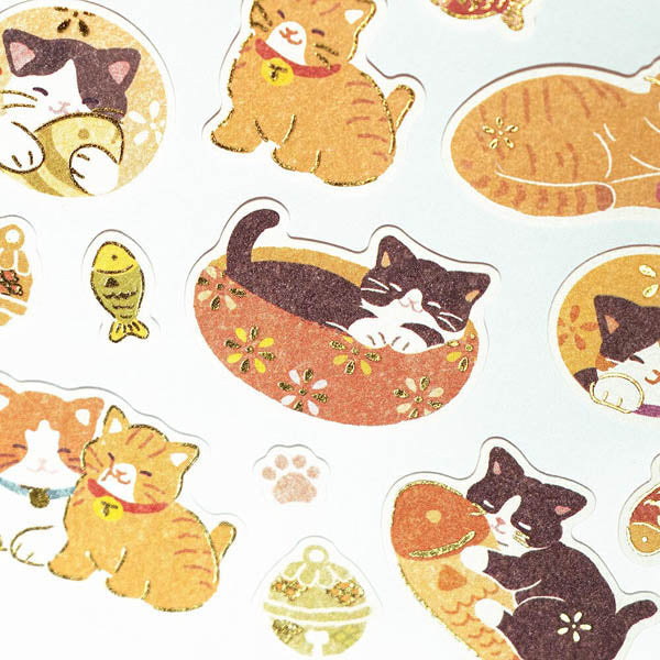 Stickers Chat - A la Feuille D'Or | Moshi Moshi Papeterie Japonaise