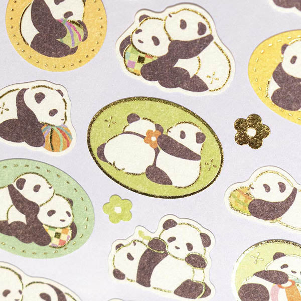 Stickers Seal Panda - Feuille D'Or | Moshi Moshi Papeterie Japonaise