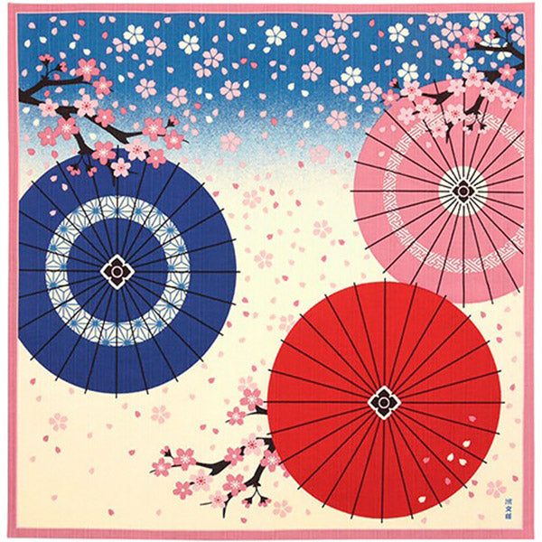 Furoshiki Cherry Dancing & Umbrella - Emballage Cadeaux | Moshi Moshi