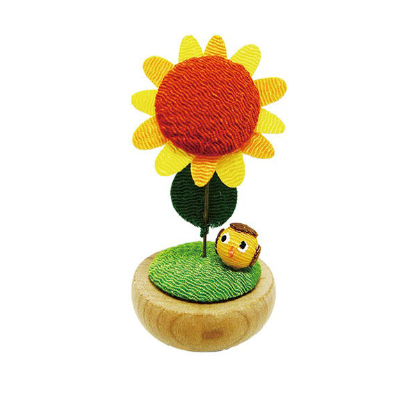 Mini Figurine Hiboux Tournesol - En Bois | Moshi Moshi Paris Japon