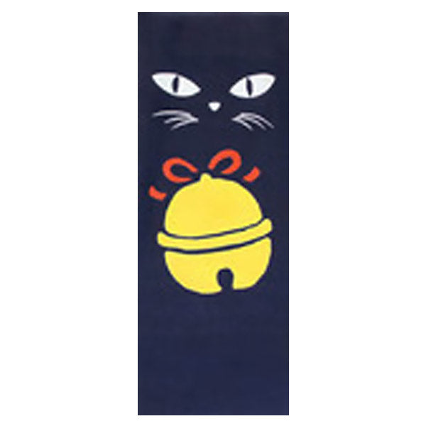 Tenugui Chat Grelot Bleu - Décoration Japonaise | Moshi Moshi