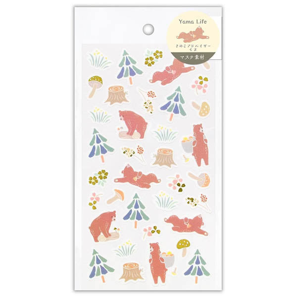 Stickers Mountain Life Bear - Papier Washi | Moshi Moshi Paris Japan