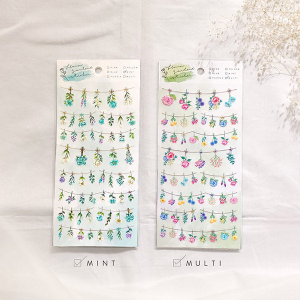 Stickers Flower Land - Green | Moshi Moshi Papeterie Japonaise Kawaii