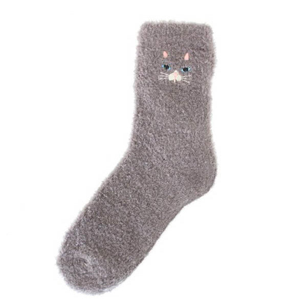 Chaussette D'Intérieur - Mikki Chat Gris | Moshi Moshi Paris Japon